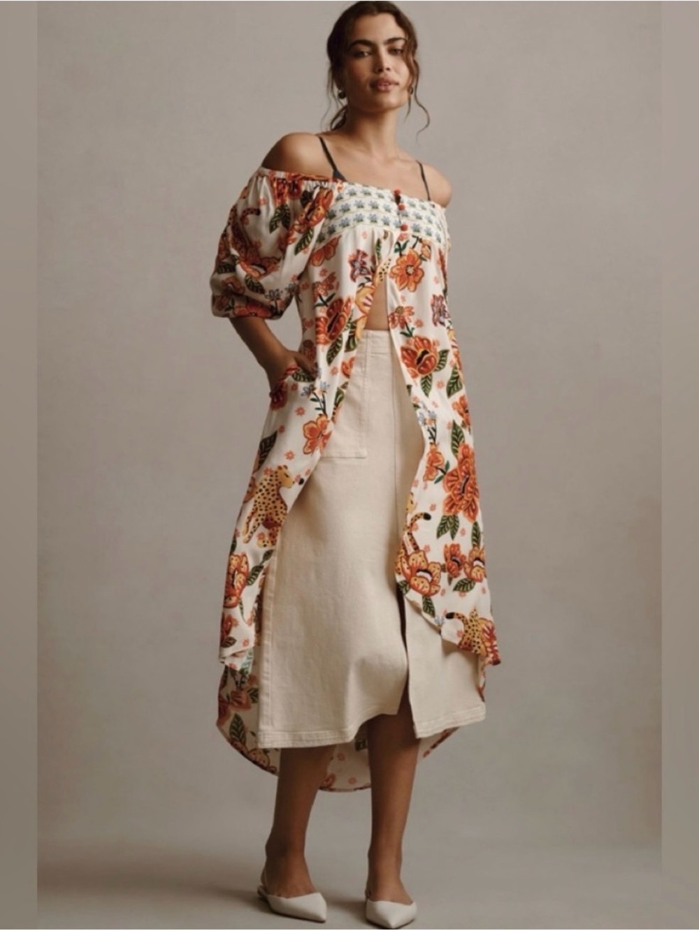 ANTHROPOLOGIE FARM RIO LONG TUNIC TOP